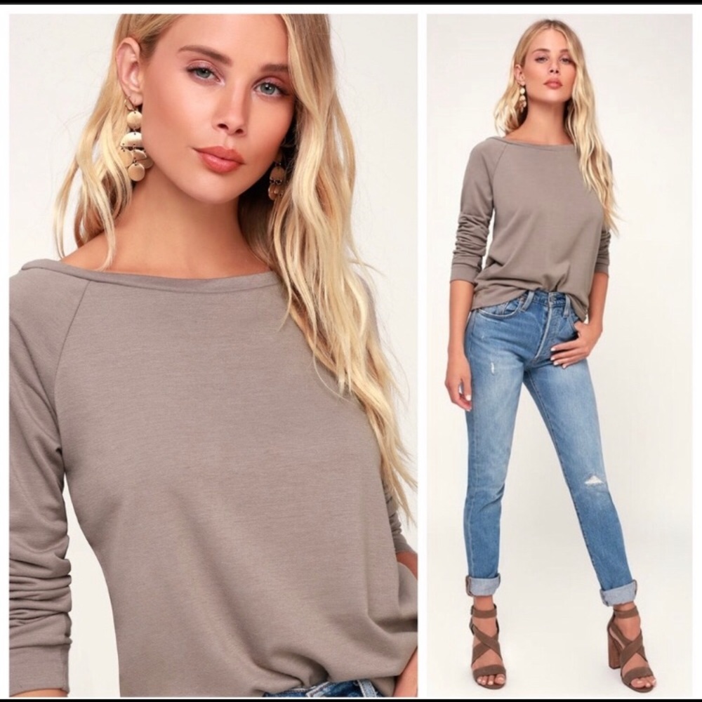 Lulus Rilke taupe sweater